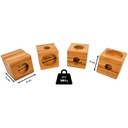 Jeu de 4 pieds sur-élévateur en bambou